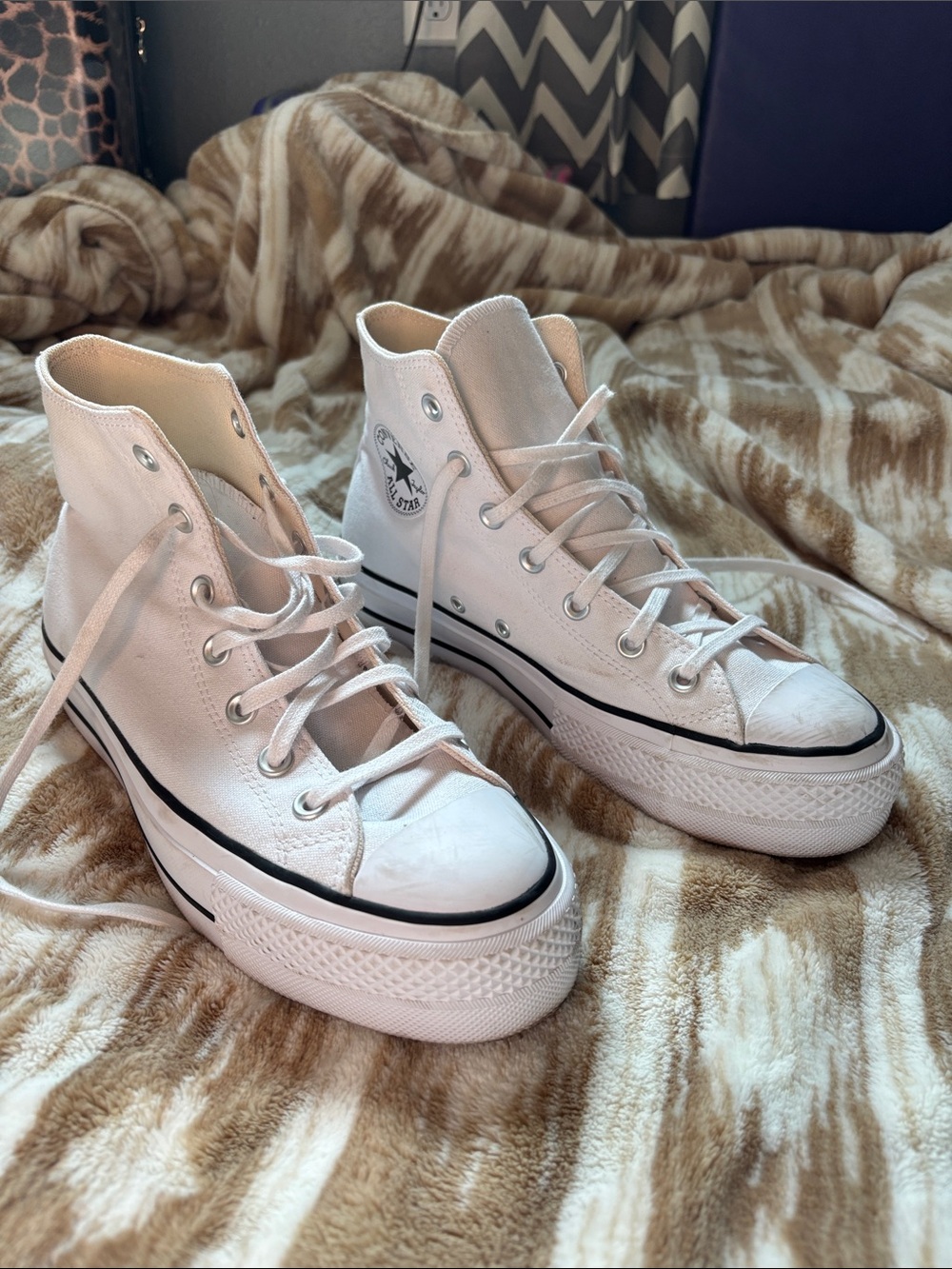 Converse White High-Top Platform Sneakers